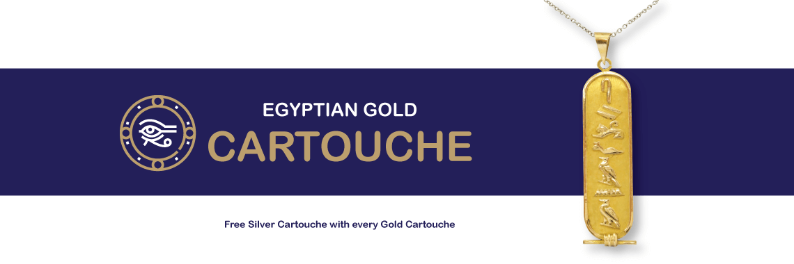 EGYPTIAN GOLD CARTOUCHE JEWELRY