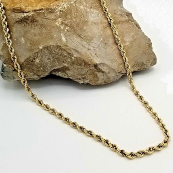 18k Gold Diamond Cut Rope Chain