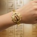 18K Gold Egyptian Ankh Bracelet with Winged Horus