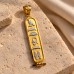 18K Gold Classic Egyptian Cartouche Pendant with White Gold Personalization