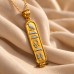 18K Gold Classic Egyptian Cartouche Pendant with White Gold Personalization