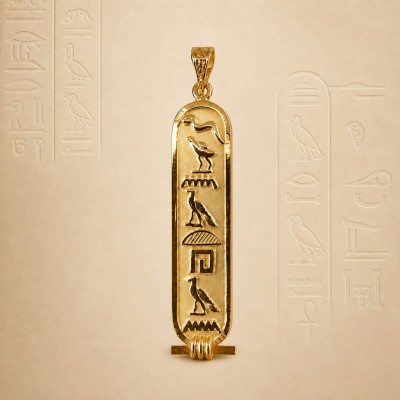 Flat and Fabulous 18k Gold Cartouche Necklace