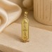18K Gold Wide Classic Egyptian Cartouche Pendant with Notched Background