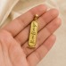 18K Gold Wide Classic Egyptian Cartouche Pendant with Notched Background