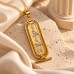 18K Gold Filigree Egyptian Cartouche Pendant with White Gold Hieroglyphs 18K Gold Filigree Egyptian Cartouche Pendant with White Gold Hieroglyphs
