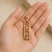 18K Gold Open Egyptian Cartouche Pendant