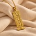 18K Gold Cartouche with Ankh key and Scarab Border