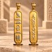 18k Gold Double Sided Cartouche with White Gold Symbols 18k Gold Double Sided Cartouche with White Gold Symbols