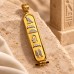 18k Gold Double Sided Cartouche with White Gold Symbols 18k Gold Double Sided Cartouche with White Gold Symbols