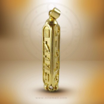 18k Gold Triple Sided Egyptian Cartouche