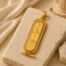 18k Gold Cartouche with Hollowed out Filigree Border