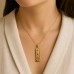 18k Gold Egyptian Cartouche Pendant with Diamond Cut Border