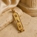 18k Gold Egyptian Cartouche Pendant with Diamond Cut Border