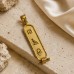 18k Gold Egyptian Cartouche Pendant with Diamond Cut Border