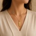 Egyptian Jewelry Double-Faced 18k Gold Cartouche with Alphabet Table and Notched Background