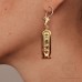 18k Gold Cartouche Earring with Ancient Egyptian Symbols