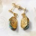 18k Gold Scarab Earring with Turquoise Stone