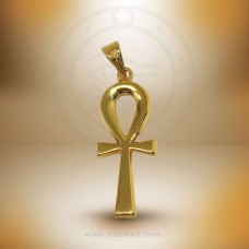 18K Gold Ankh Key Pendant