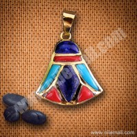 18K Gold Royal Lotus Flower Pendant with Colored Enamel