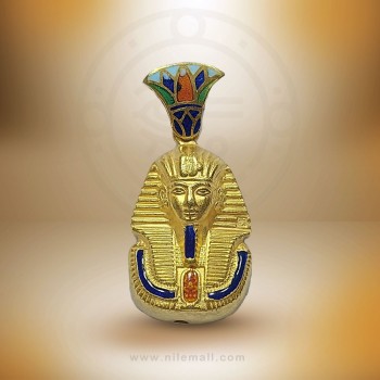 18K Gold King TUT Colorful Pendant