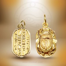 18K Gold Egyptian jewelry Double-Sided Scarab Splendor