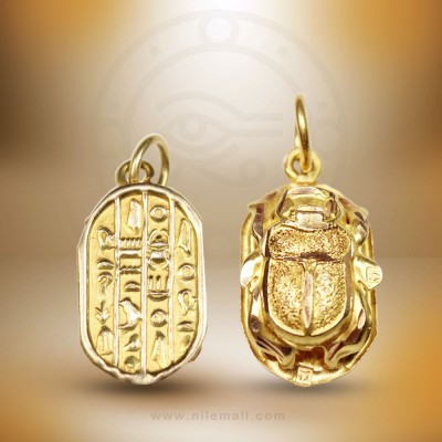 18K Gold Egyptian jewelry Double-Sided Scarab Splendor 18K Gold Egyptian jewelry Double-Sided Scarab Splendor