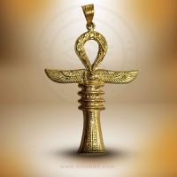 Divine Guardian: 18K Gold Ankh with Djed Symbol