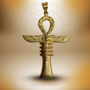 Divine Guardian: 18K Gold Ankh with Djed Symbol Divine Guardian: 18K Gold Ankh with Djed Symbol
