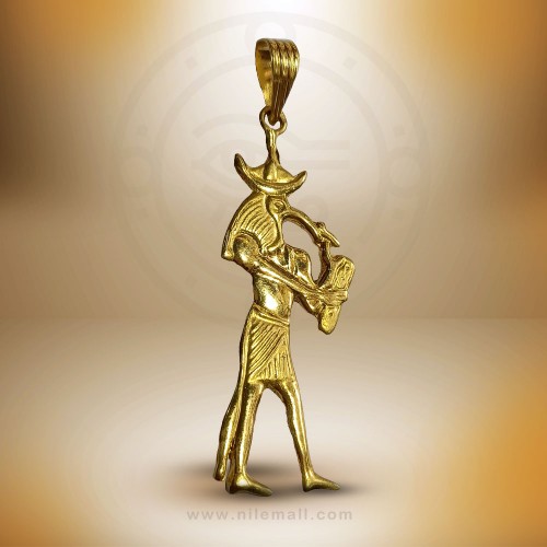 Egyptian Jewelry: Thoth God of Wisdom 18k Gold Pendant