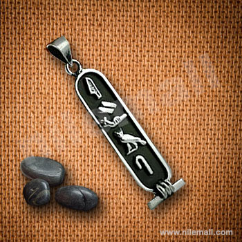 Silver Cartouche Pendant with Dark Background