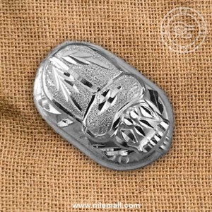 Solid Silver Egyptian Scarab Pendant