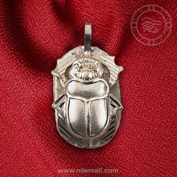 Winged Silver Scarab Pendant 