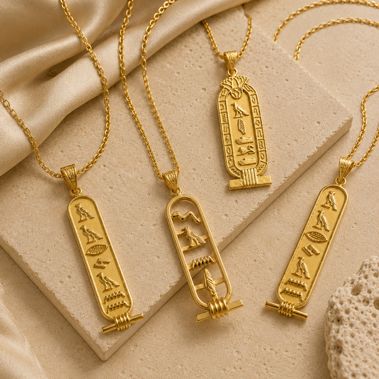 Gold Cartouche Necklace